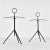 Metal Pair of Italian Modern Round Glass Gueridon Side Tables With Tripod Steel Bases For Sale - Image 7 of 12