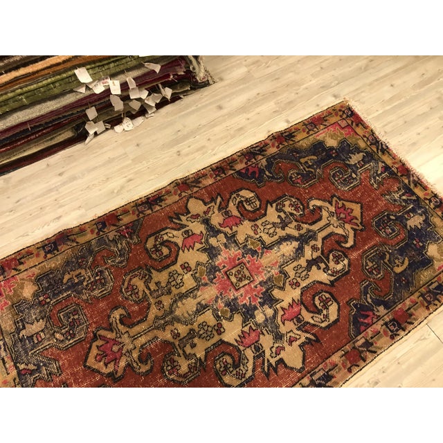 1960s Handmade Vintage Tribal Wool Rug - 4′2″ × 7′1″ For Sale - Image 5 of 11