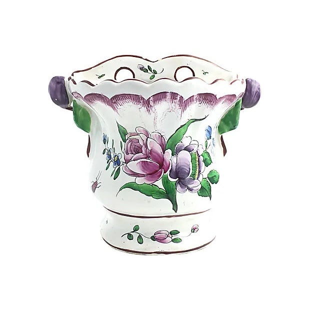 Antique Painted Wall Pocket For Sale - Image 9 of 9