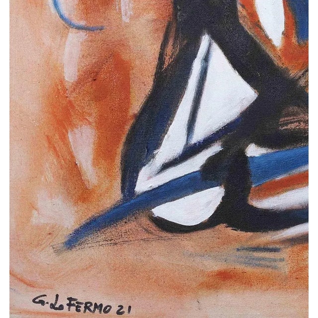 Giorgio Lo Fermo, Abstract Composition, Original Oil on Canvas, 2020s For Sale - Image 3 of 4