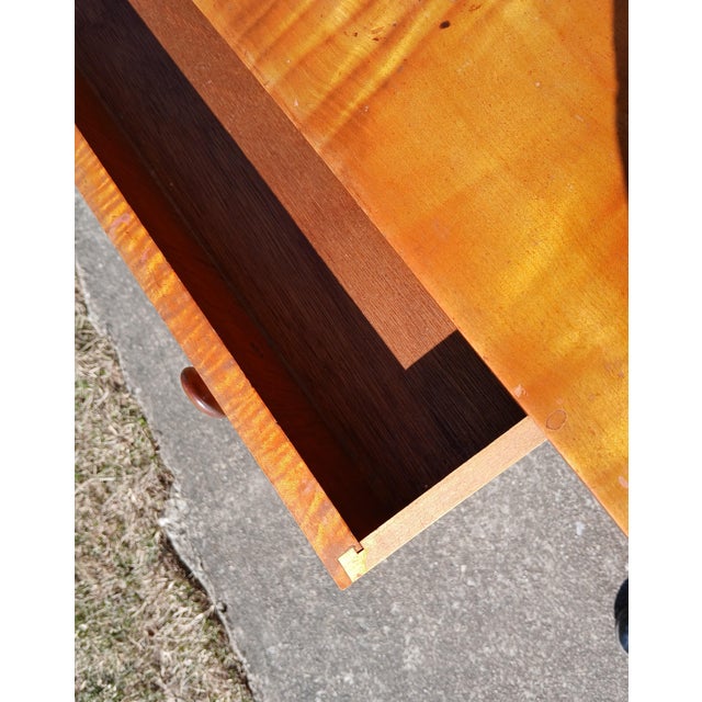 Antique Tiger Maple Dressing Table With 2 Drawers 1934 For Sale - Image 10 of 15