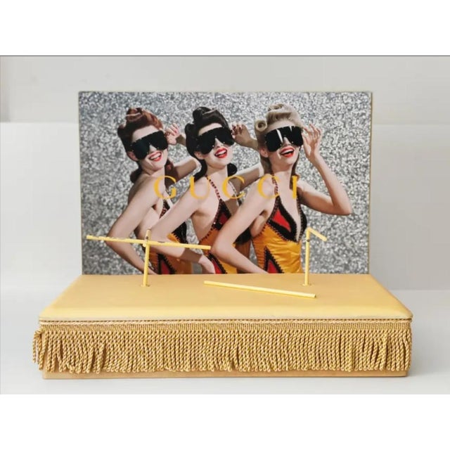 Art Deco Gucci Silk Moire Upholstered Fashion Show Display For Sale - Image 3 of 12