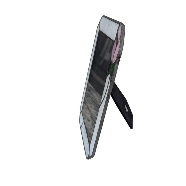 Late 20th Century Vintage Stained Glass Rose Picture Frame For Sale - Image 5 of 8