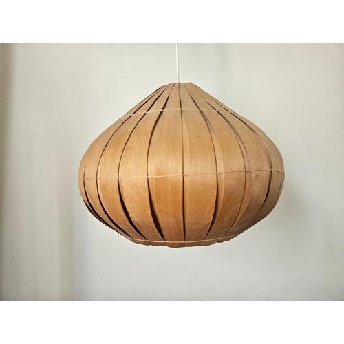 Wood Mid-Century Veneer Pendant in the style of Hans-Agne Jakobsson, Denmark, 1960s For Sale - Image 7 of 16