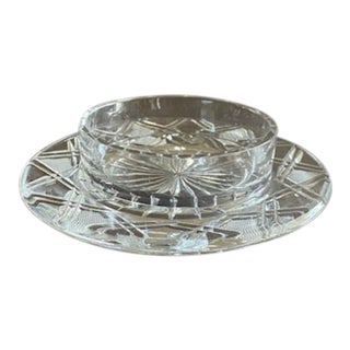 Antique Crystal Candle Base For Sale