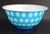Rare Antique Chinese Peking Glass Bowl Aqua Blue Honeycomb Hexagon, Qing Dynasty For Sale In Dallas - Image 6 of 8