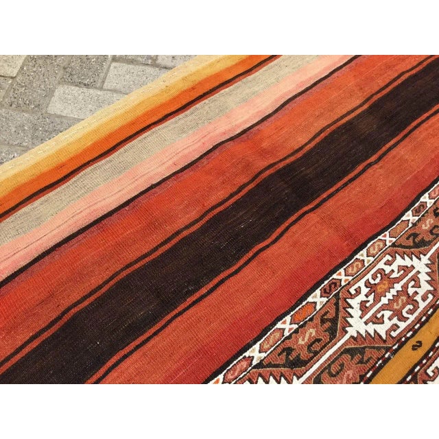 Red Mini Sofra Kilim Rug - 54" X 64.5" For Sale - Image 8 of 11