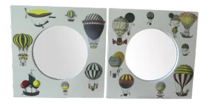 Vintage Italian Piero Fornasetti Hot Air Balloon Mirrors - a Pair