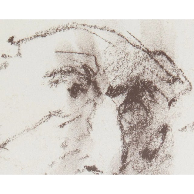 1960s Charcoal Portrait Drawing by James L. Bruch For Sale - Image 4 of 7