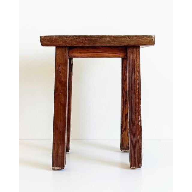 Baroque Spanish Colonial Rustic Oak Stool For Sale - Image 3 of 18