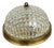 Vintage French Brass Ceiling Lamp in Glass For Sale