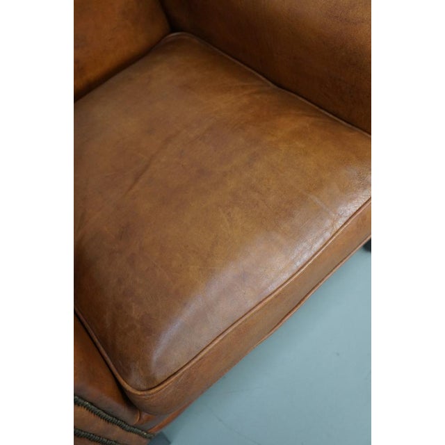 Vintage Dutch Cognac Leather Club Chair, 1970s For Sale - Image 6 of 14