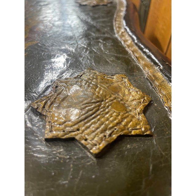 Hardwood Low Tables With an Inset Antique Japanese Leather Saddle Top—A Pair For Sale - Image 13 of 13
