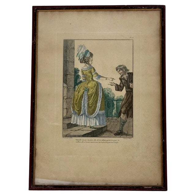 French Engraving Hand Colored Galerie Des Modes Costumes Francais, 1779 For Sale In West Palm - Image 6 of 11