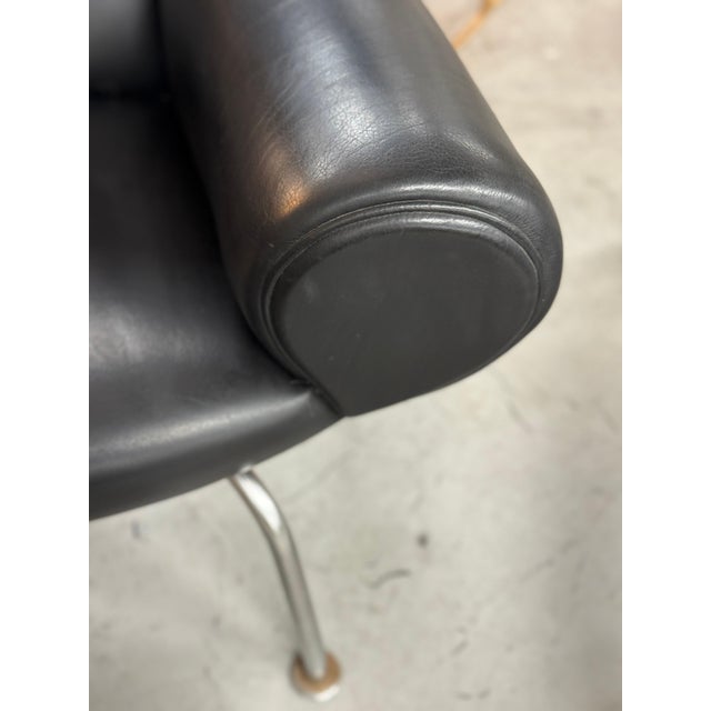 Black Hans Wegner Ox Chair Ottoman in Black Leather by Erik Jorgensen ex Will Ferrell For Sale - Image 8 of 18
