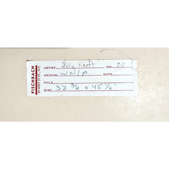 Polly Kraft, American Woman Artist Society Doyenne Polly Kraft Large Watercolor Painting, 1984 For Sale - Image 10 of 14