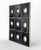 Monumental decorative wall panel composed of nine square modules arranged in a precise 3 x 3 grid, each inset with a...