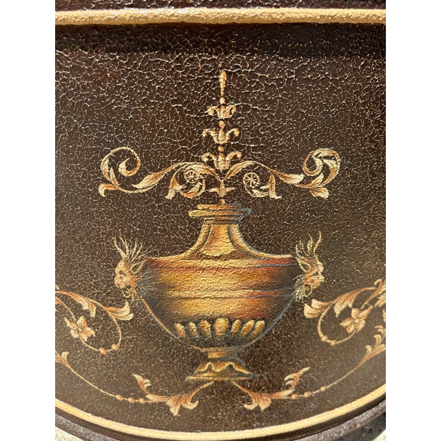 Maitland Smith Neoclassical Demi Lune Table For Sale In Detroit - Image 6 of 11