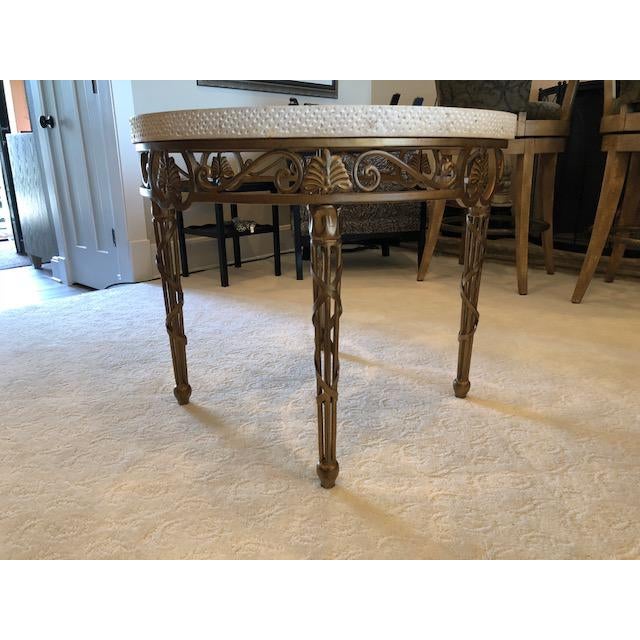 Traditional Drexel Heritage Marble, Metal, and Glass Lamp Table Chairish