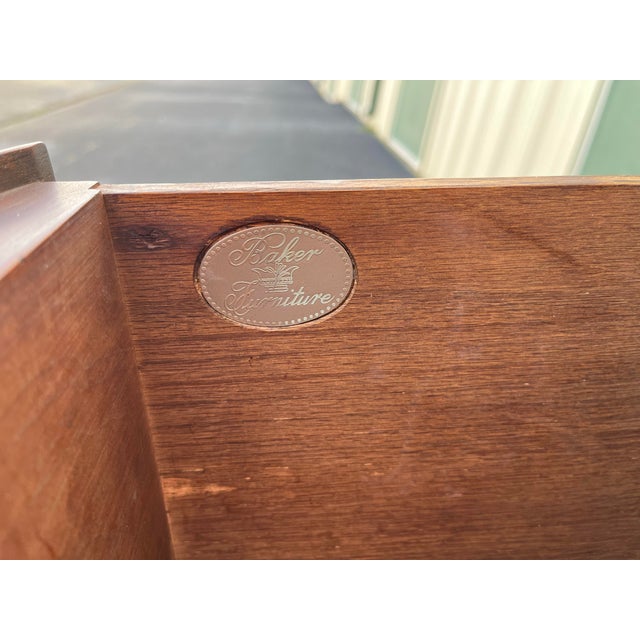 1980s Baker Furniture Louis XV Walnut Chest of Drawers or Commode For Sale - Image 6 of 12