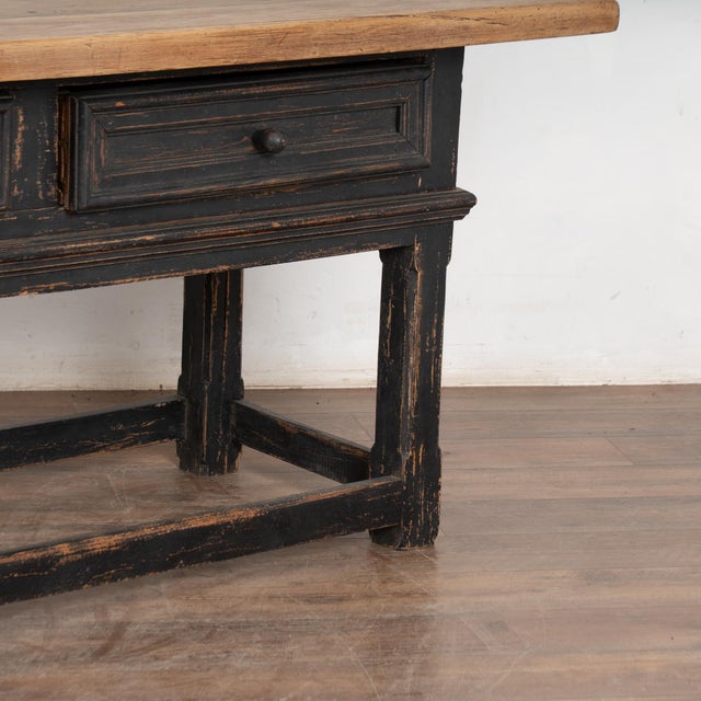 19th Century Black Painted Library Console Table, Denmark For Sale - Image 12 of 15