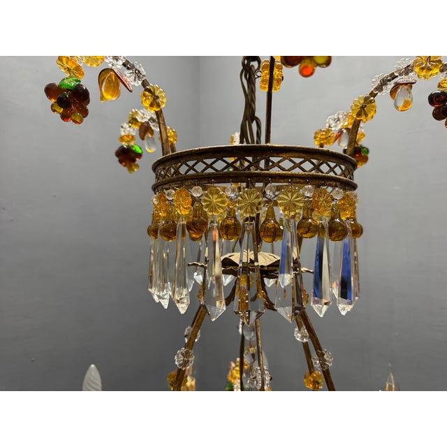 Large Italian Murano Glass Fruit and Floral Chandelier, 1950s For Sale - Image 13 of 18