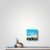 Contemporary Here on the Beach #4 by Ana Hefco | Mixed Media on Wood Beach scene with turquoise water and sand For Sale - Image 3 of 3