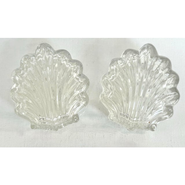 Art Deco Vintage Glass Shell Boxes, a Pair For Sale - Image 3 of 3