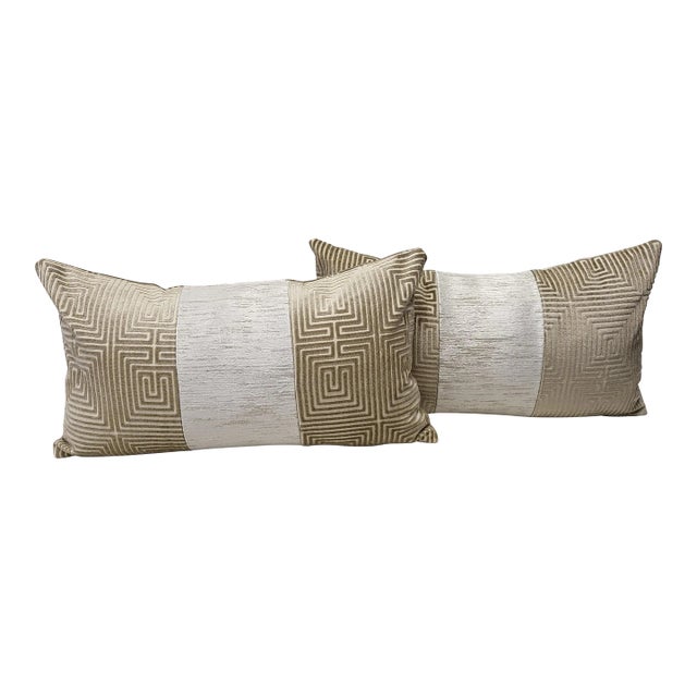 Thibut Geometric Cutout Velvet Pillow Covers - Pair For Sale