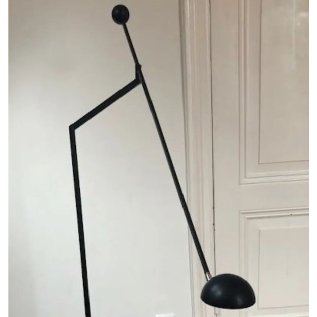 Metal Flexible Black Floor Lamp from Soelken, Germany For Sale - Image 7 of 8