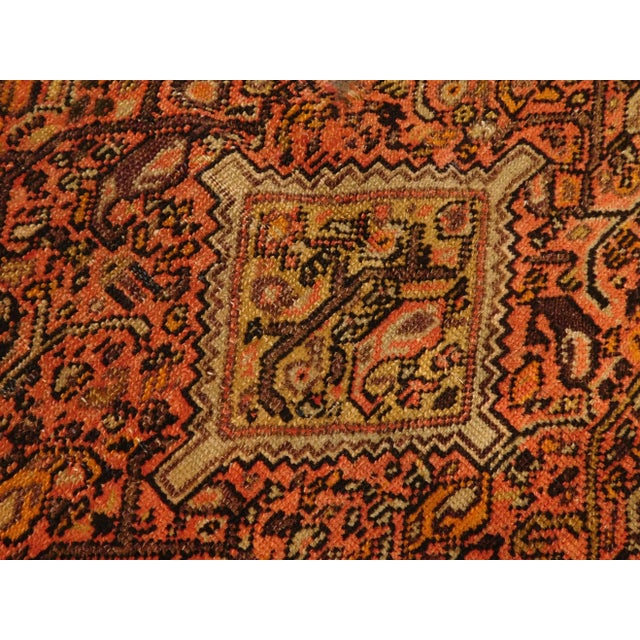 Copper Antique Persian Malayer Farahan Rug- 3′10″ × 6′6″ For Sale - Image 8 of 13