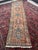 Orange 1930s Tribal Butterflies in the Border DUSTY CANTALOUP & Merlot Hues Rug 2.10 x 10.6 For Sale - Image 8 of 8