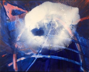 Rene Duvillier, Arc en Ciel Abstract Expressionist French Oil Painting Nouvelle École d'Paris, 1990
