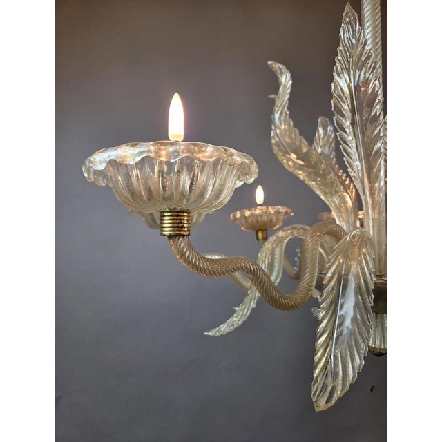 Murano Glass 8-Light Chandelier, Italy, 1940s For Sale - Image 9 of 11