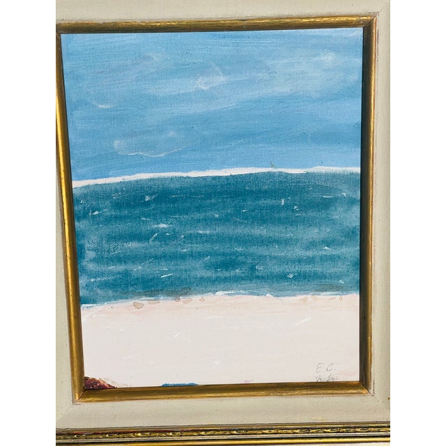 2000 - 2009 Abstract Painting on Canvas in Antique Frame by Elia For Sale - Image 5 of 5