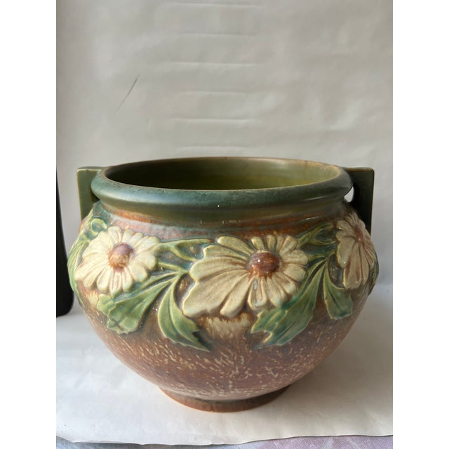 1920s Vintgae Roseville Dahlrose 1920s Vintage Pottery Jardiniere Planter For Sale - Image 5 of 13
