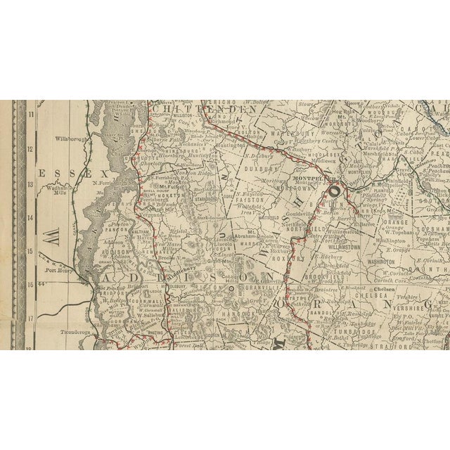 Antique Vermont Map by Rand McNally, 1888 For Sale - Image 5 of 11