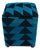 Boho Chic Blue/Black Handmade Kilim Upholstered Ottoman For Sale