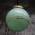 French “Clichy” green glass pendant lamp. Brass glass holder 2 meter black cotton flex E26 / E27 Up to 250V (Europe/UK...