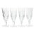 1950s Vintage Swirl Star & Fan Cut 4 Crystal Fluted Champagne Glasses For Sale