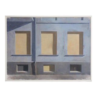 Large Vintage Swedish Cityscape, Original Oil on Canvas Landscape Painting, C.1970s For Sale