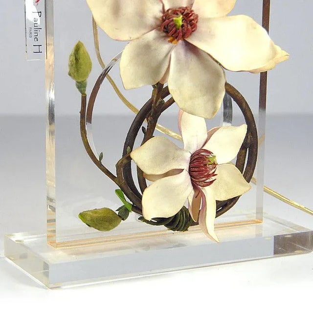 1980s Vintage Acrylic Glass Table Lamp, 1980s For Sale - Image 5 of 12