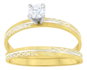 Diamond Ring Wedding Set .25cttw 14k Yellow Gold, Size 7