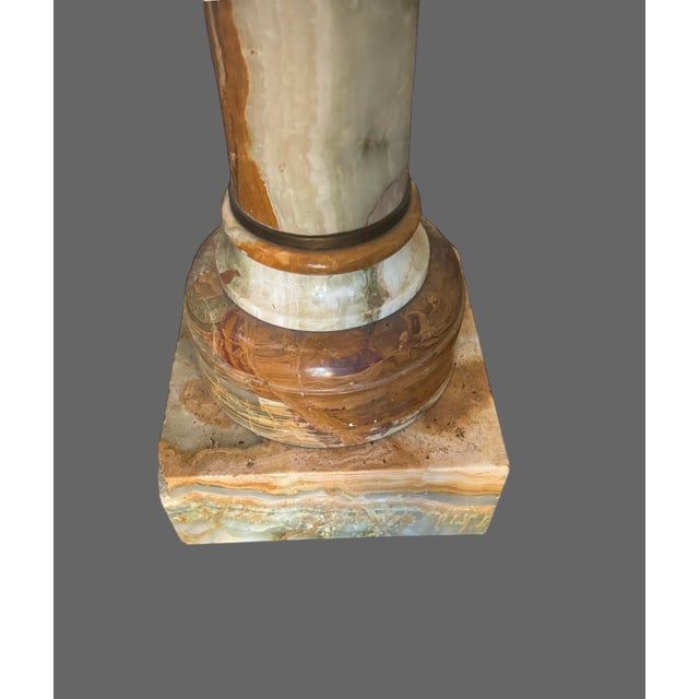 Antique Victorian Marble & Onyx Statue or Sculpture Display Pedestal Stand 19th Century For Sale - Image 10 of 11