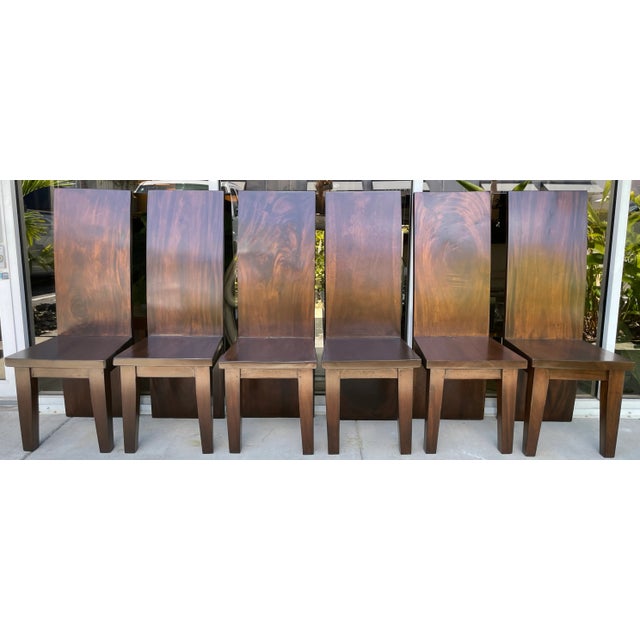Modernist Solid Wood Handmade Chairs From 70's/Set of 6 For Sale - Image 4 of 10