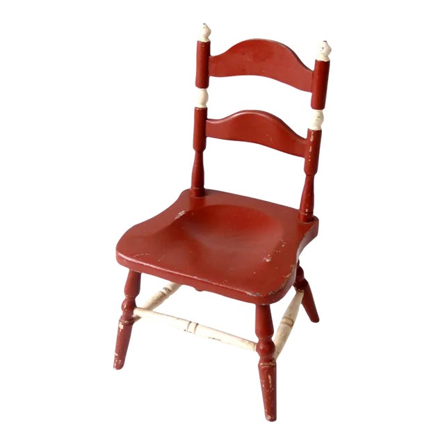 Vintage Kid's Ladder Back Chair For Sale