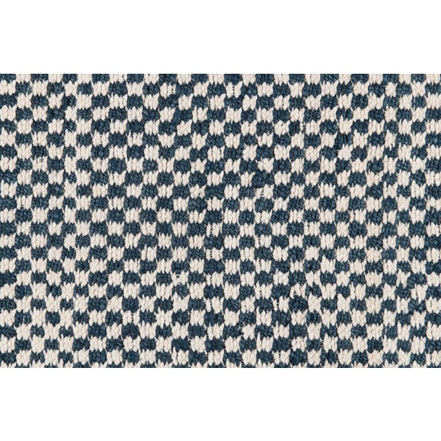 Part & Parcel Goods Textured Check Rug, 5'x8', Sapphire and Eggshell For Sale - Image 4 of 5