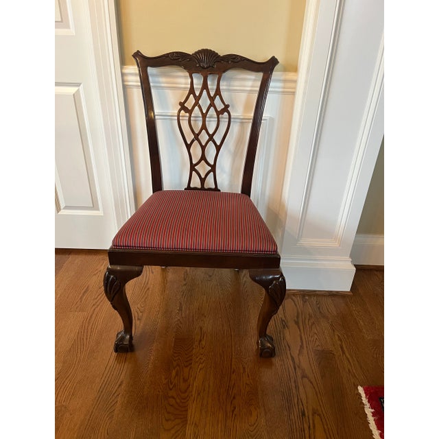 Chairs Drexel Chippendale Dining Room Cherry Mahogany Vintage .Six Stunningly Elegant Cherry Mahogany Chippendale Side...
