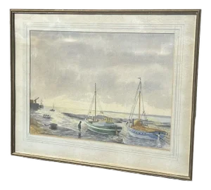 Charles Argent, Marine Scene, Watercolour, Framed
