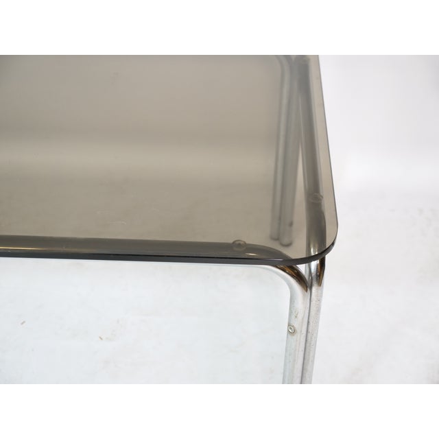 Metal Mid-Century Coffee Table in Chrome and Smoked Glass, 1970s For Sale - Image 7 of 14